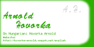 arnold hovorka business card